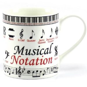 taza musical con notas