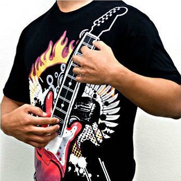 camiseta con guitarra electrica