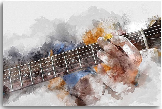 comprar cuadro moderno guitarra abstracta precio barato online